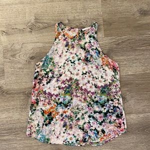 Floral high-neck blouse